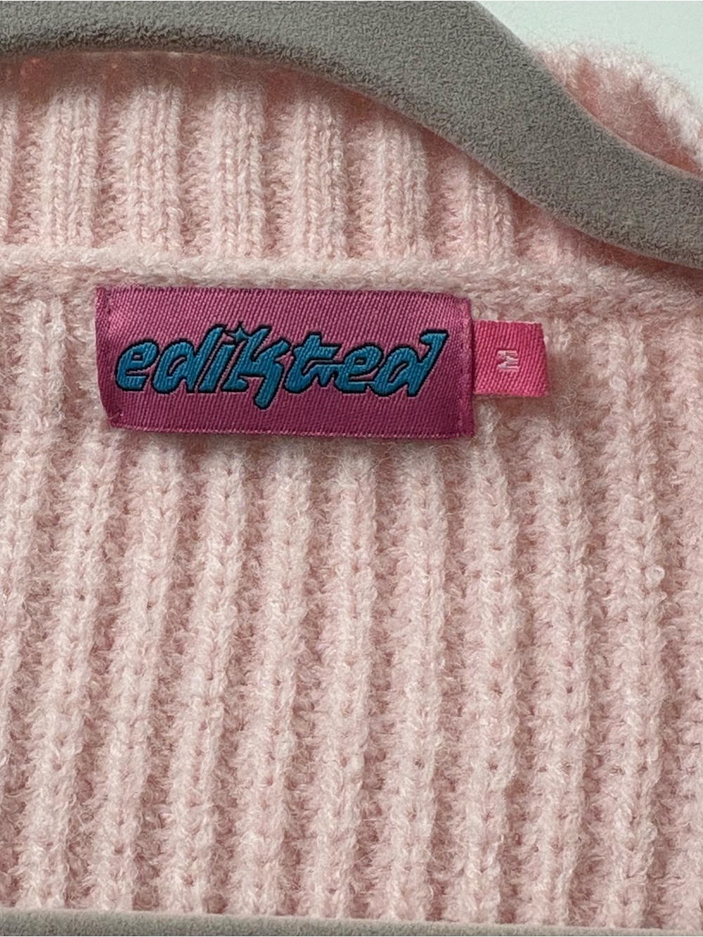 Edikted Blush Pink Ribbed Open-Front Cardigan - Picture 2 of 4